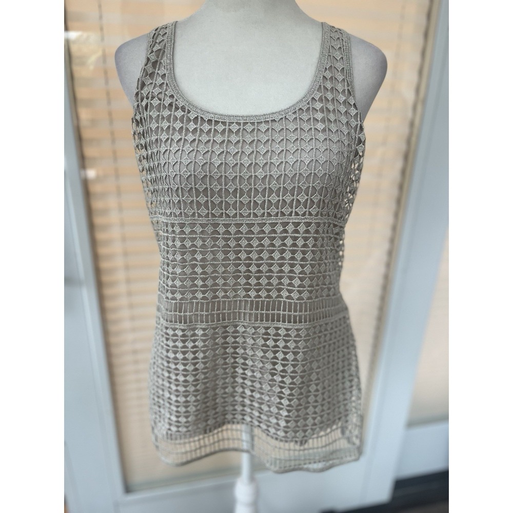 Express Gold Glitter Crochet Pattern Sleeveless‎ Size Small